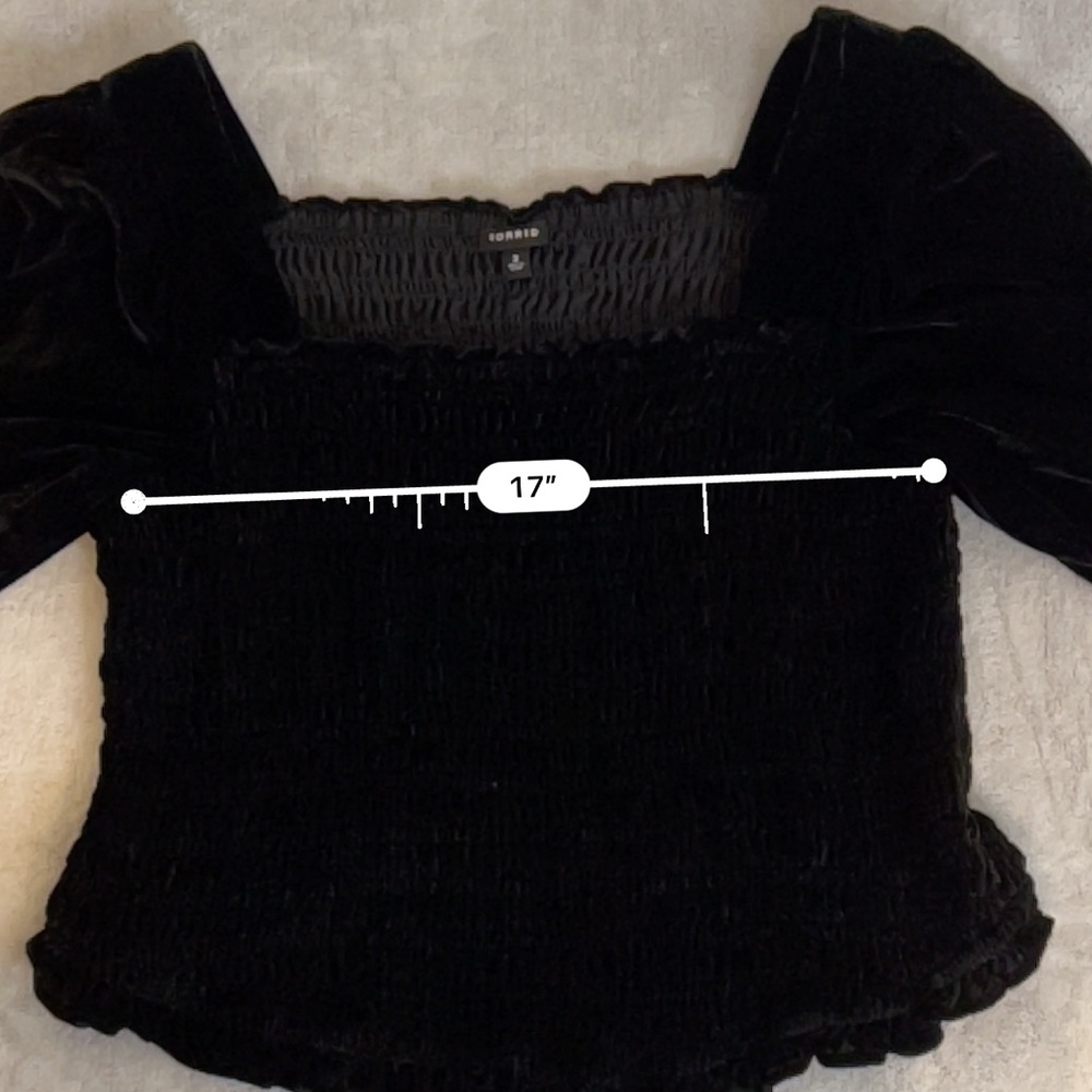 Torrid Black Velvet Smocked Blouse - Picture 7 of 9